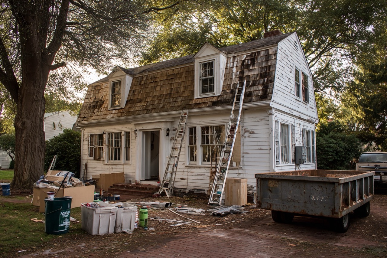 Delaware property undergoing hoarder house restoration and repairs