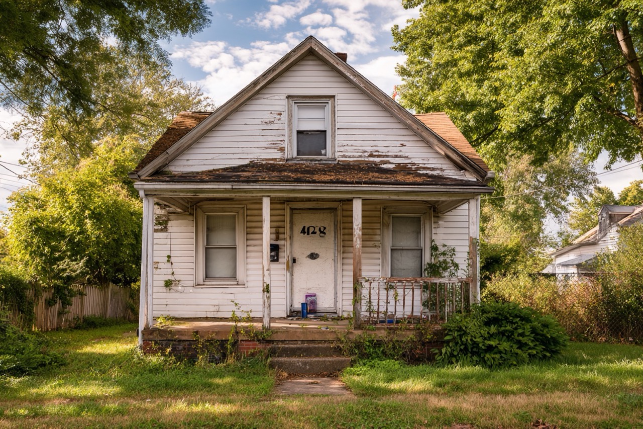 Vacant Delaware property vulnerable to squatters in residential neighborhood